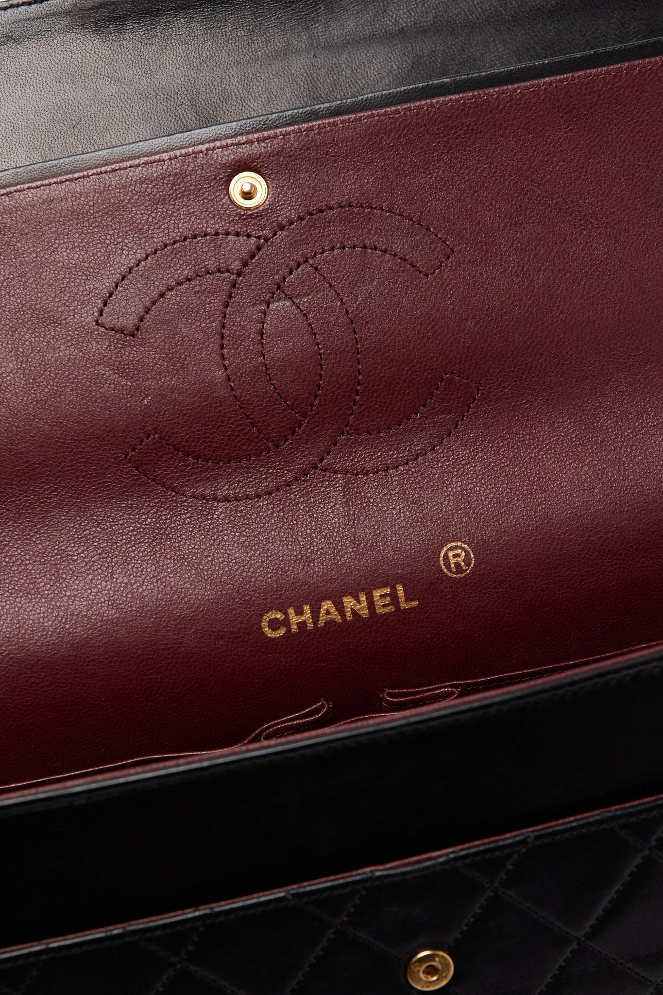 Chanel Black Lambskin 24k Gold Flap Bag