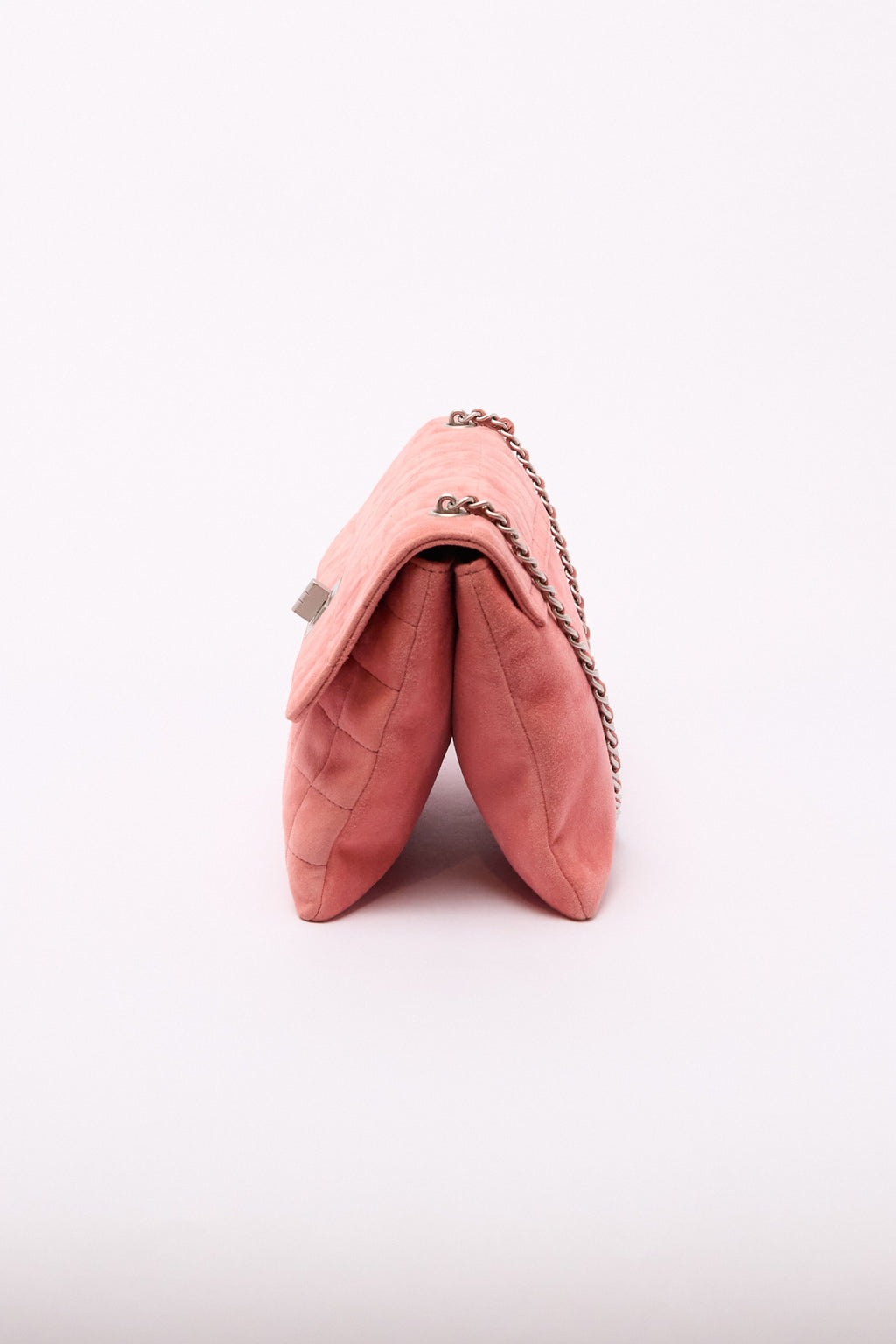 Chanel Pink Suede Turnlock Flap Bag