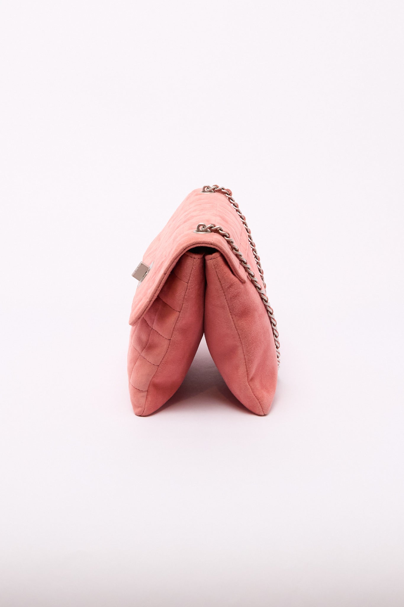 Chanel Pink Suede Turnlock Flap Bag