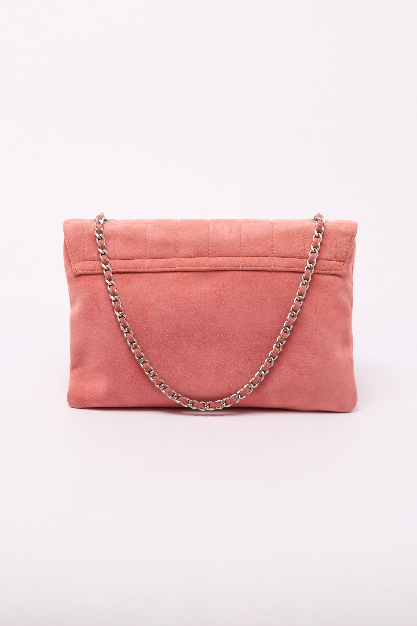 Chanel Pink Suede Turnlock Flap Bag