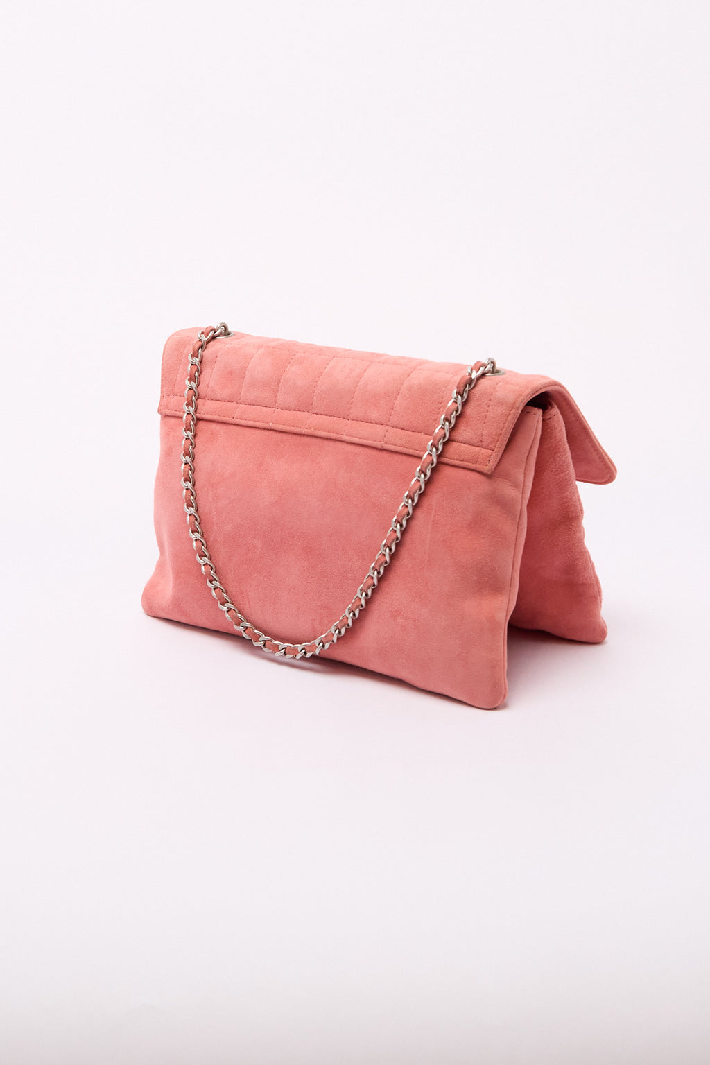 Chanel Pink Suede Turnlock Flap Bag