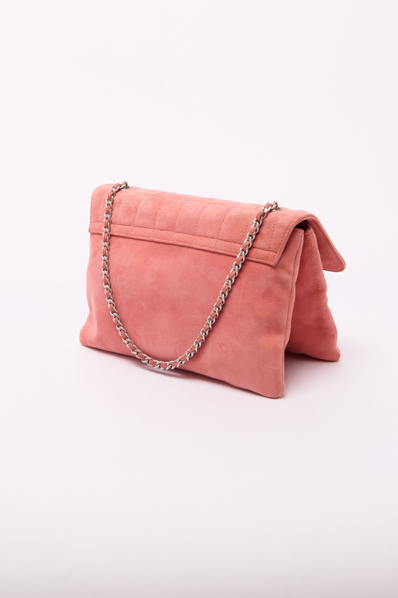 Chanel Pink Suede Turnlock Flap Bag