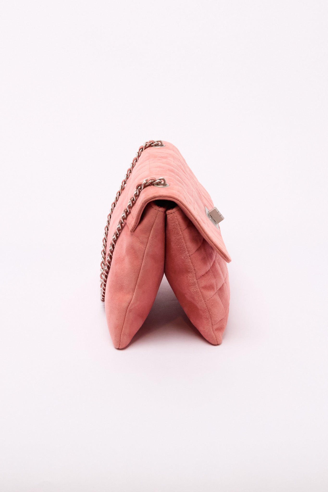 Chanel Pink Suede Turnlock Flap Bag