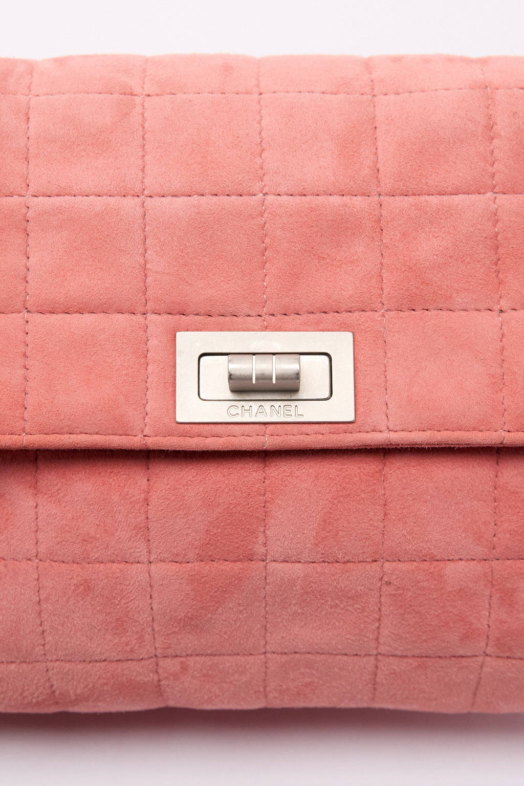 Chanel Pink Suede Turnlock Flap Bag