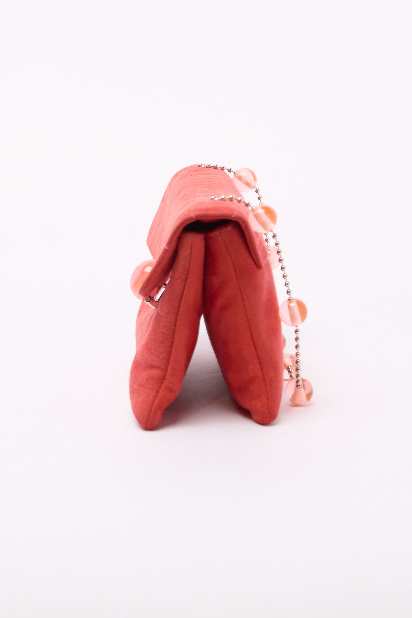 Chanel Salmon Suede Quilted Pouch