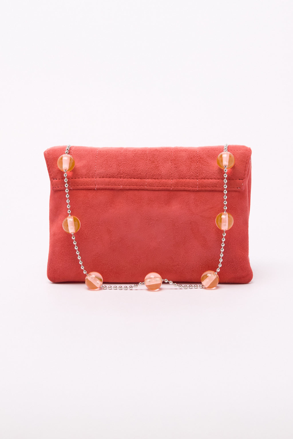 Chanel Salmon Suede Quilted Pouch