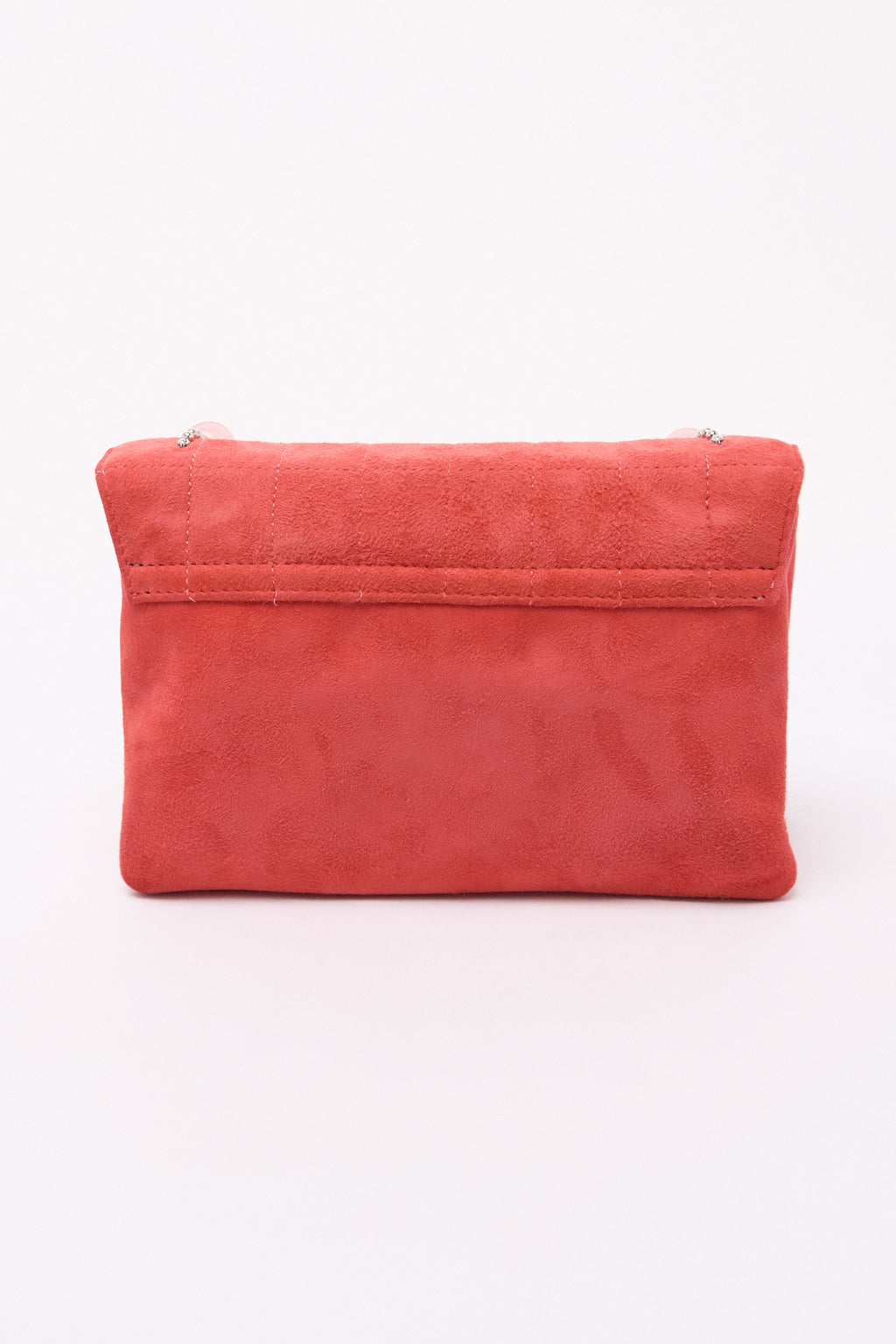 Chanel Salmon Suede Quilted Pouch