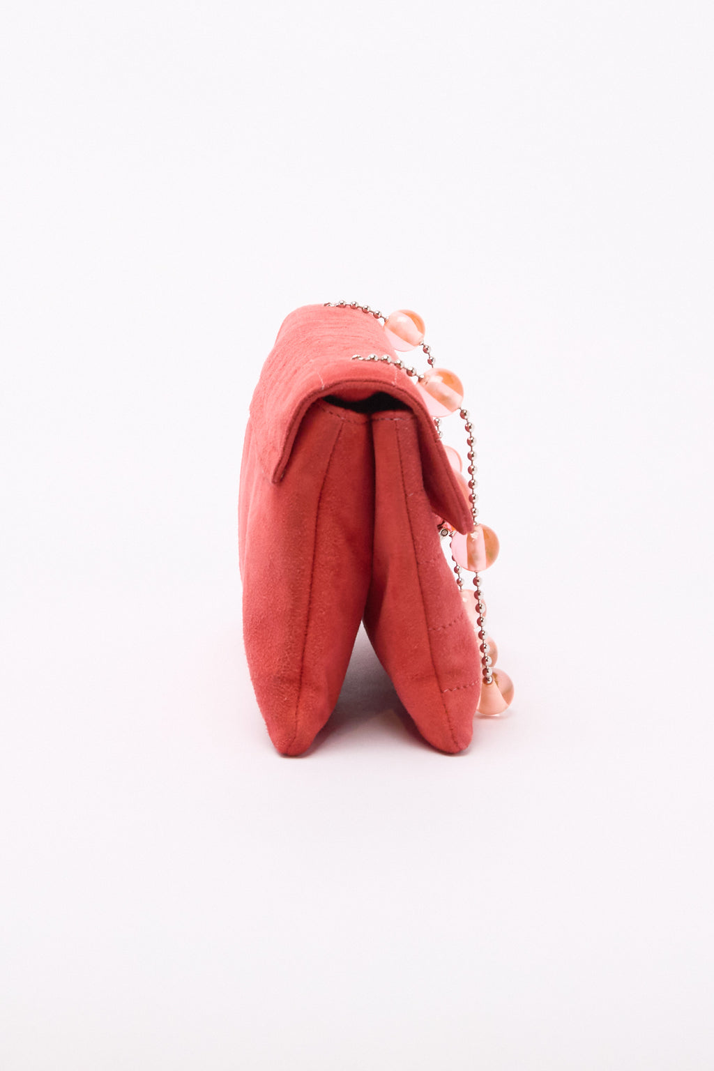 Chanel Salmon Suede Quilted Pouch