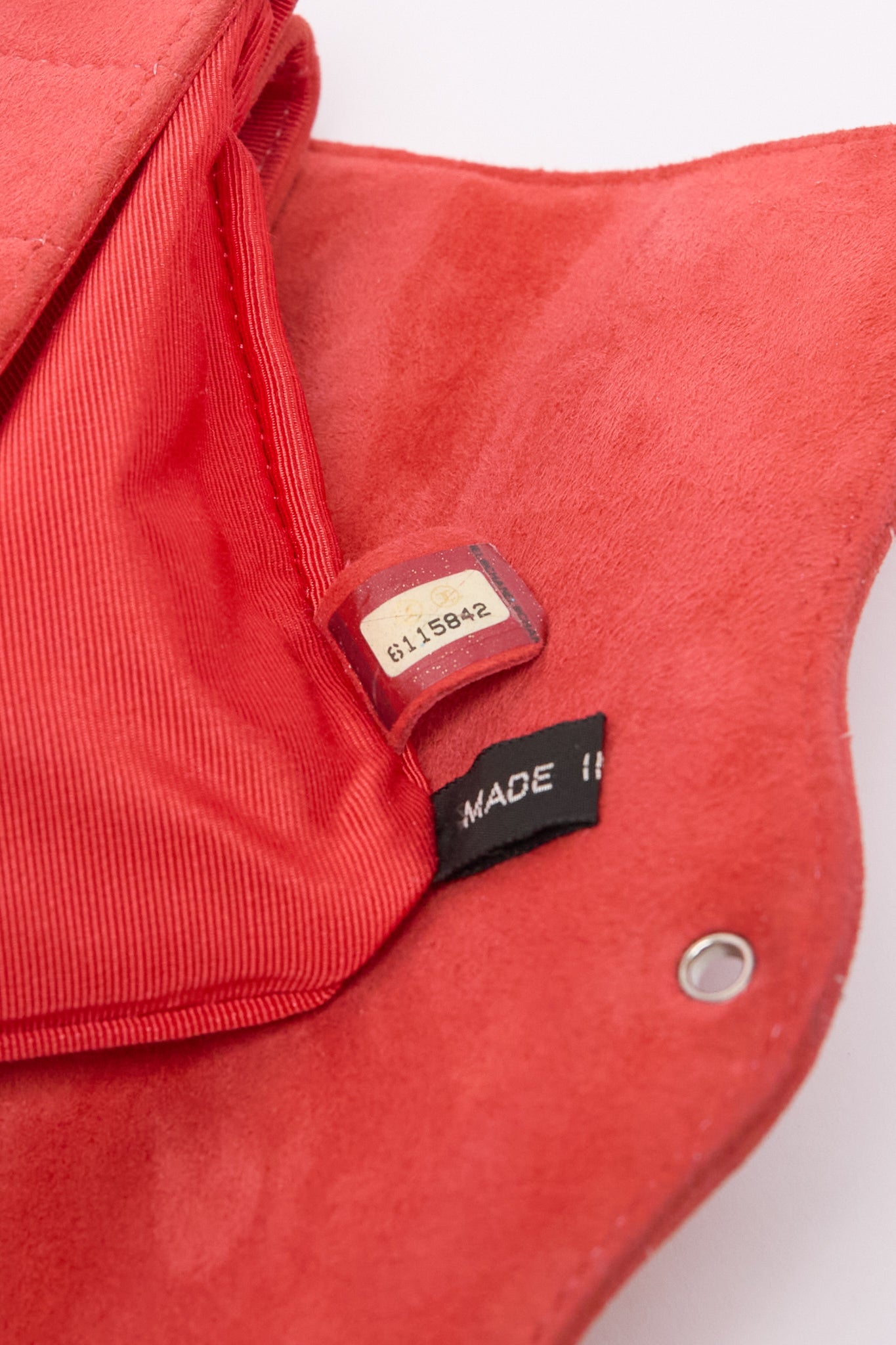 Chanel Salmon Suede Quilted Pouch
