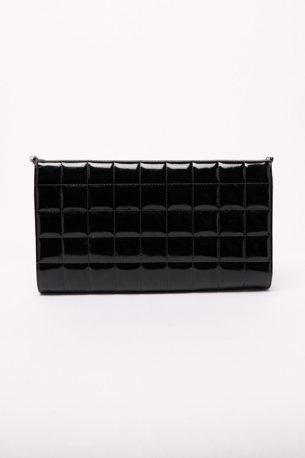 Chanel Black Patent CC Choco Bar Chain Shoulder Bag