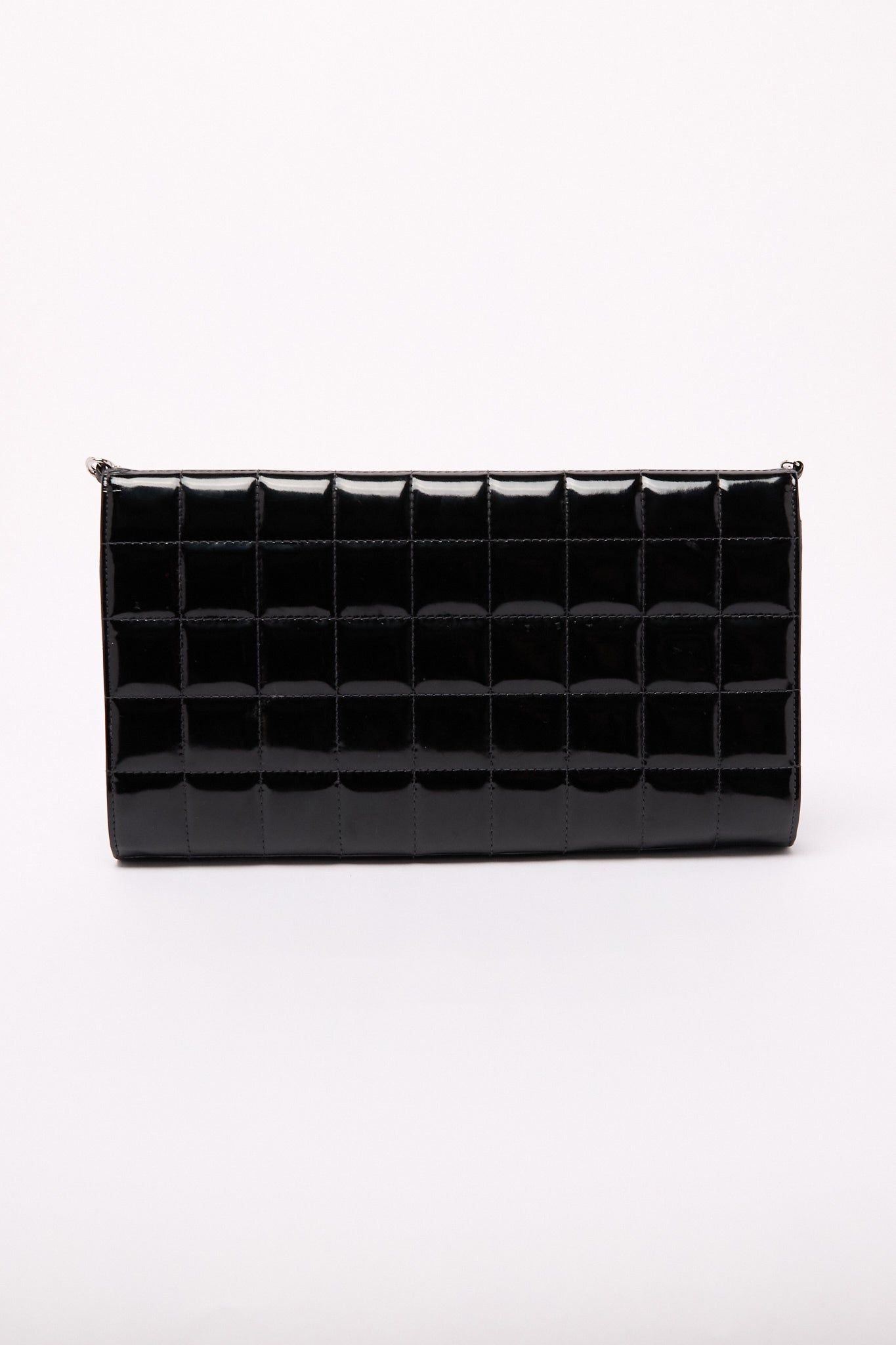 Chanel Black Patent CC Choco Bar Chain Shoulder Bag
