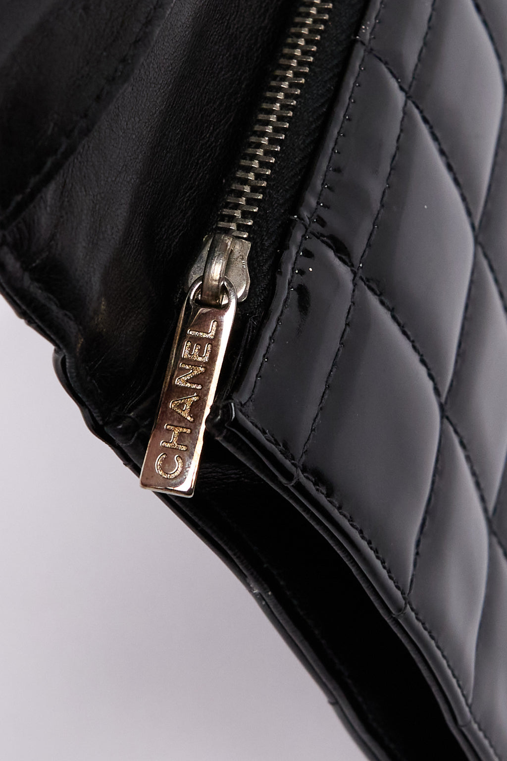 Chanel Black Patent CC Choco Bar Chain Shoulder Bag