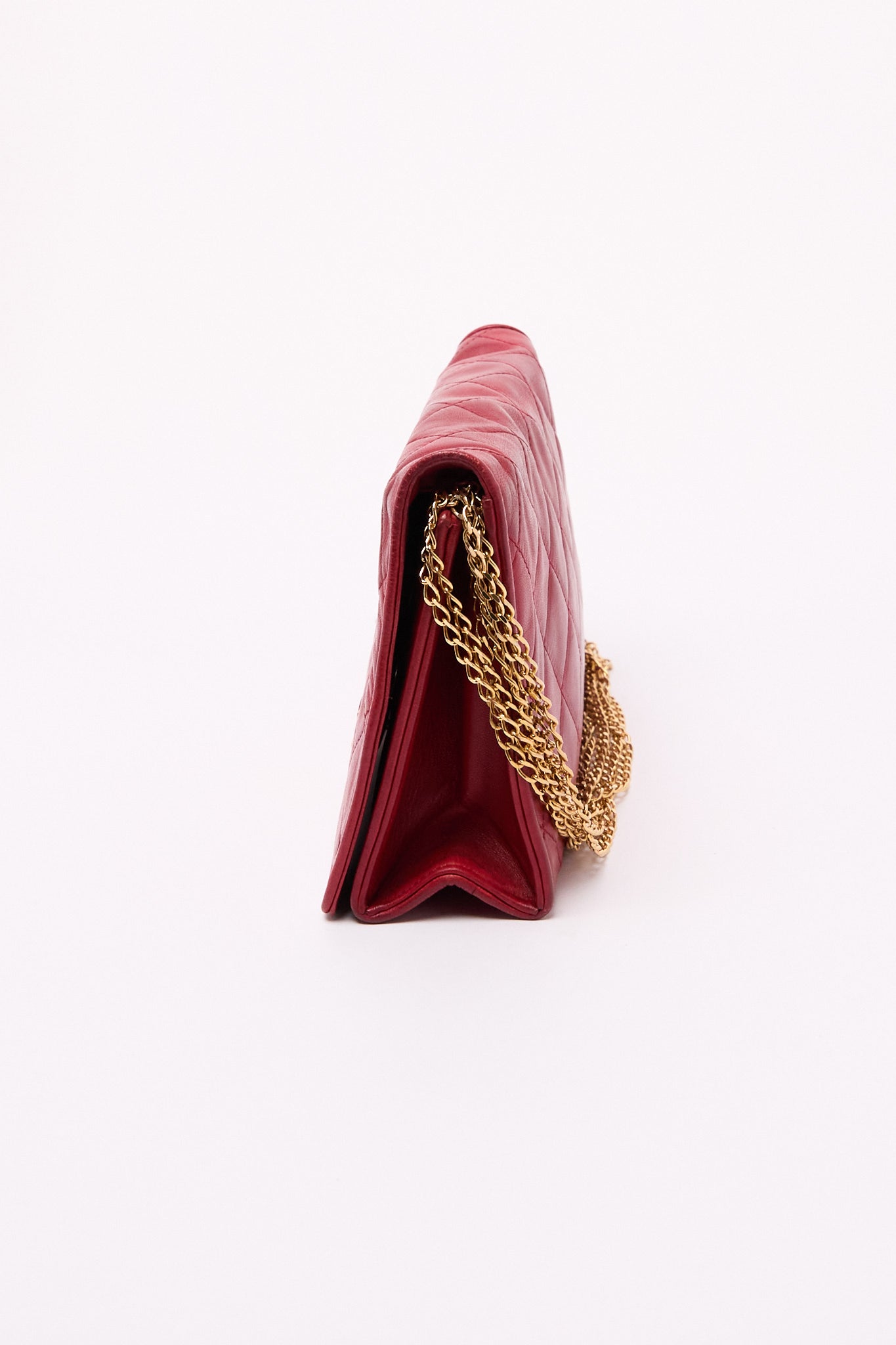 Chanel Red Matelasse Lambskin CC Shoulder Bag