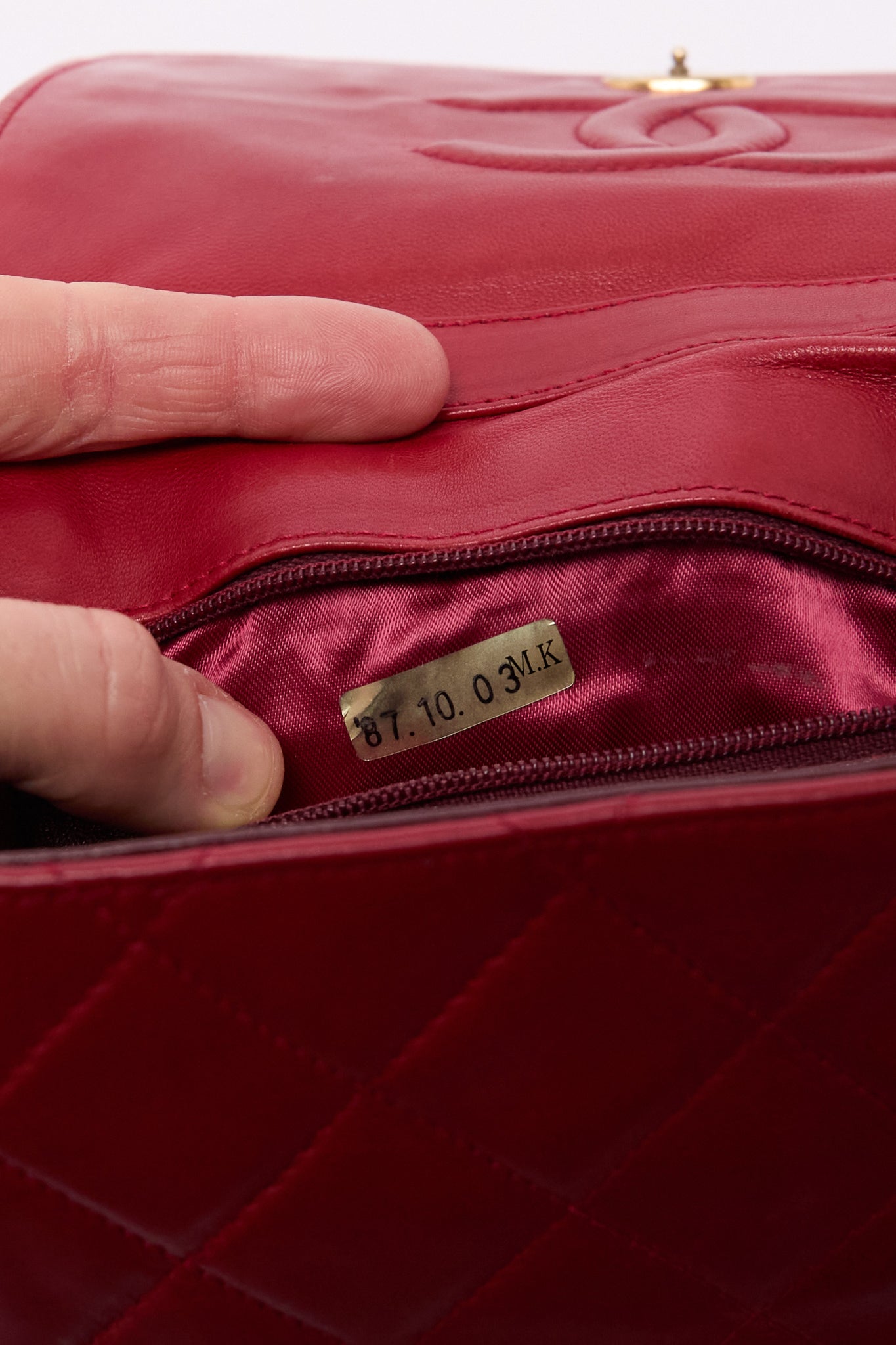 Chanel Red Matelasse Lambskin CC Shoulder Bag