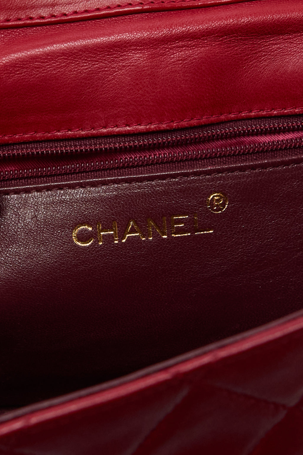 Chanel Red Matelasse Lambskin CC Shoulder Bag