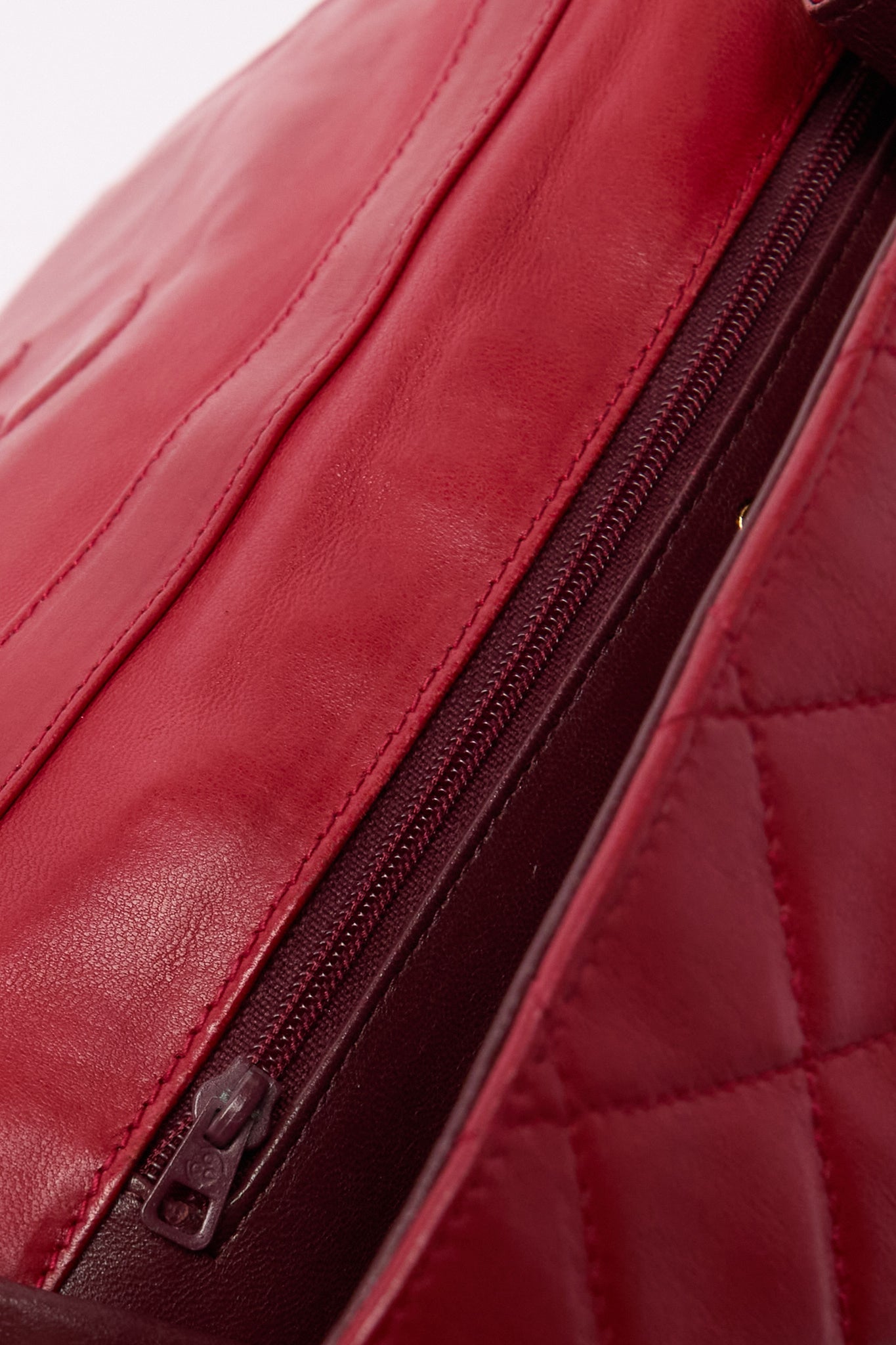 Chanel Red Matelasse Lambskin CC Shoulder Bag