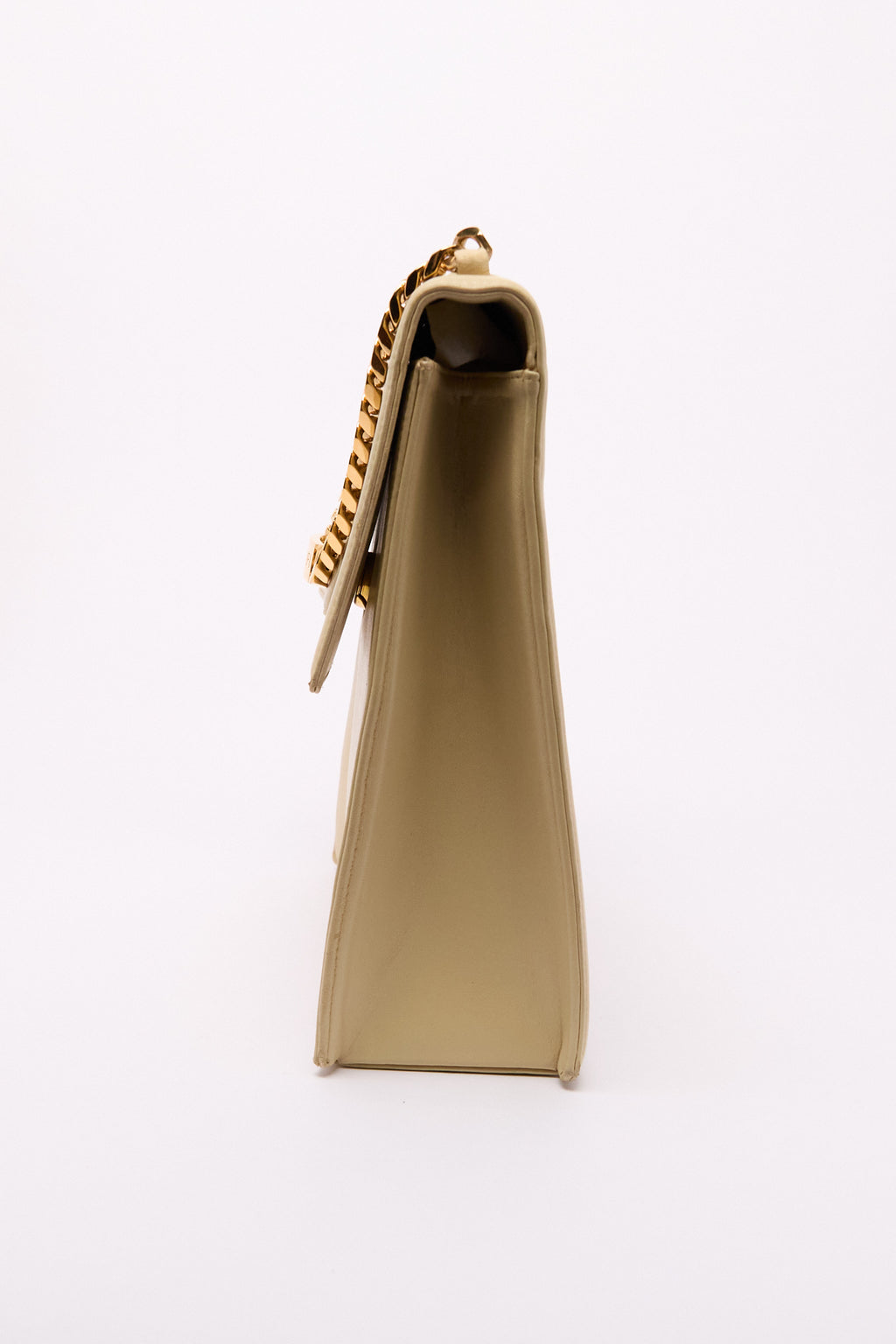 90’s Chanel Beige CC Chain Handbag 24K Gold Hardware