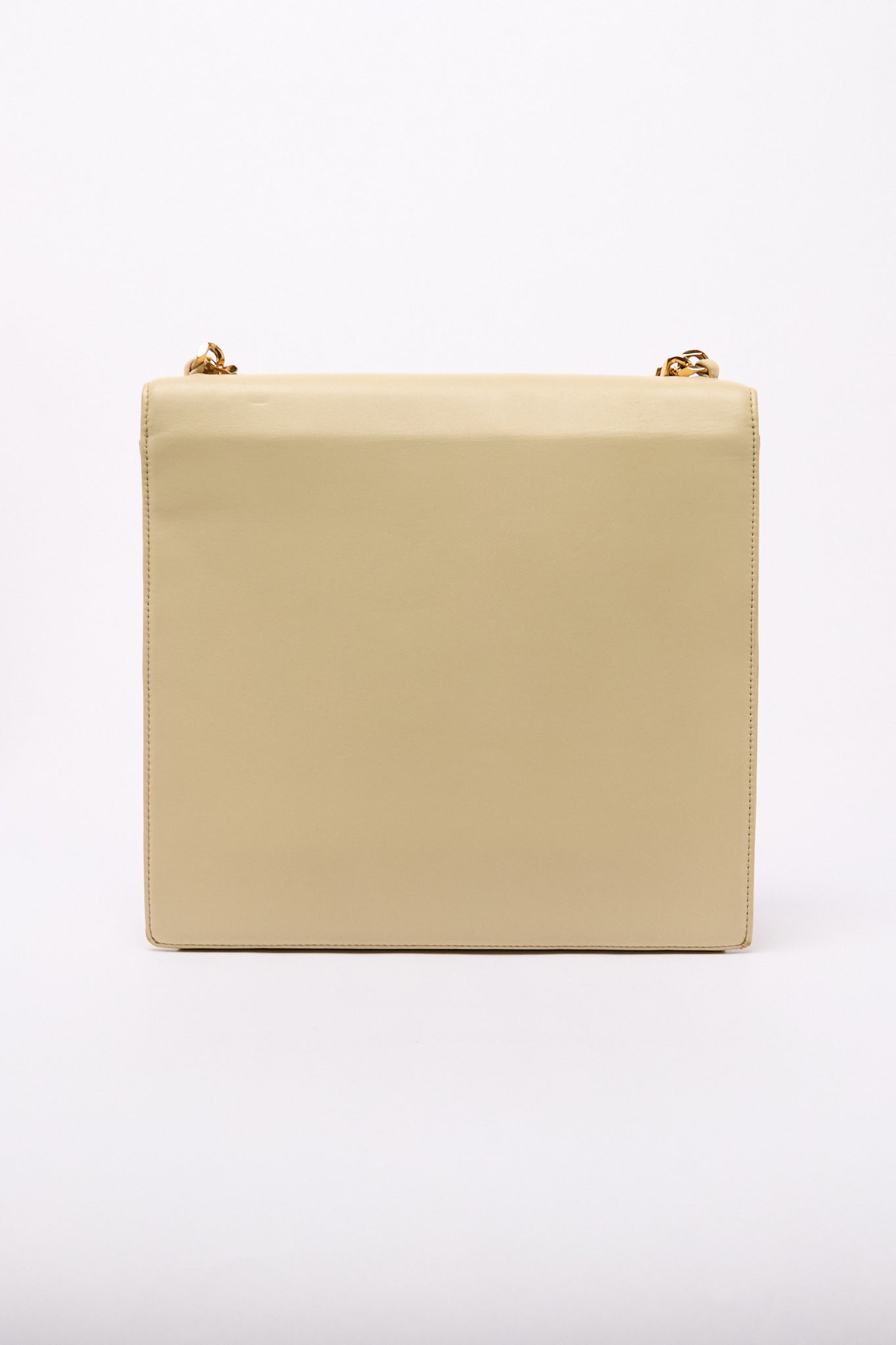 90’s Chanel Beige CC Chain Handbag 24K Gold Hardware
