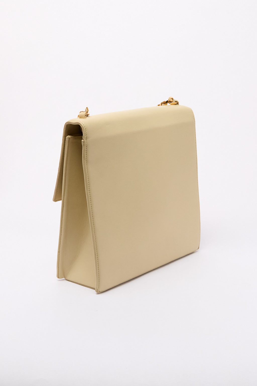 90’s Chanel Beige CC Chain Handbag 24K Gold Hardware
