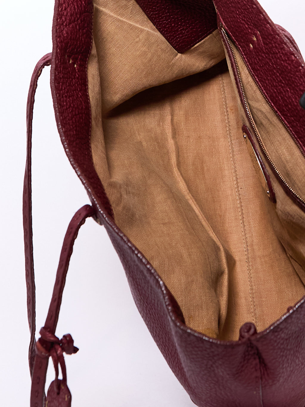 Fendi Selleria Red Leather Tote Bag