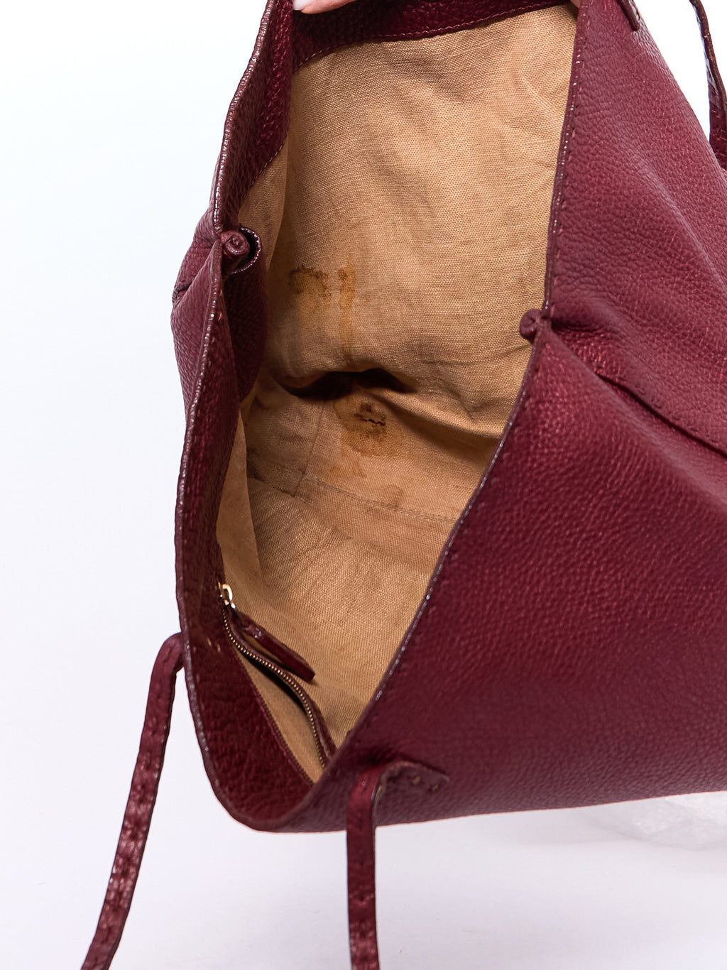 Fendi Selleria Red Leather Tote Bag