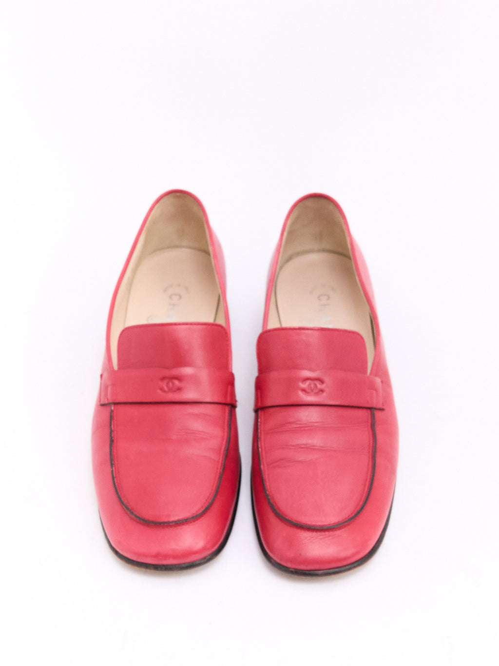 Chanel Red CC Loafer 40