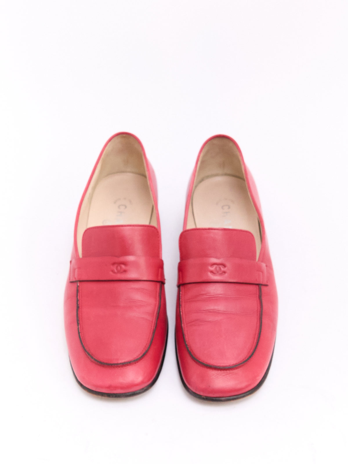 Chanel Red CC Loafer 40