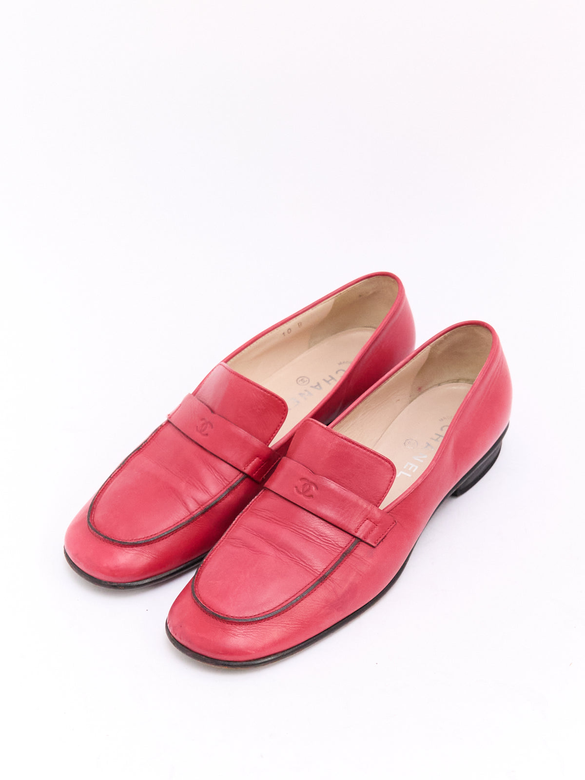 Chanel Red CC Loafer 40