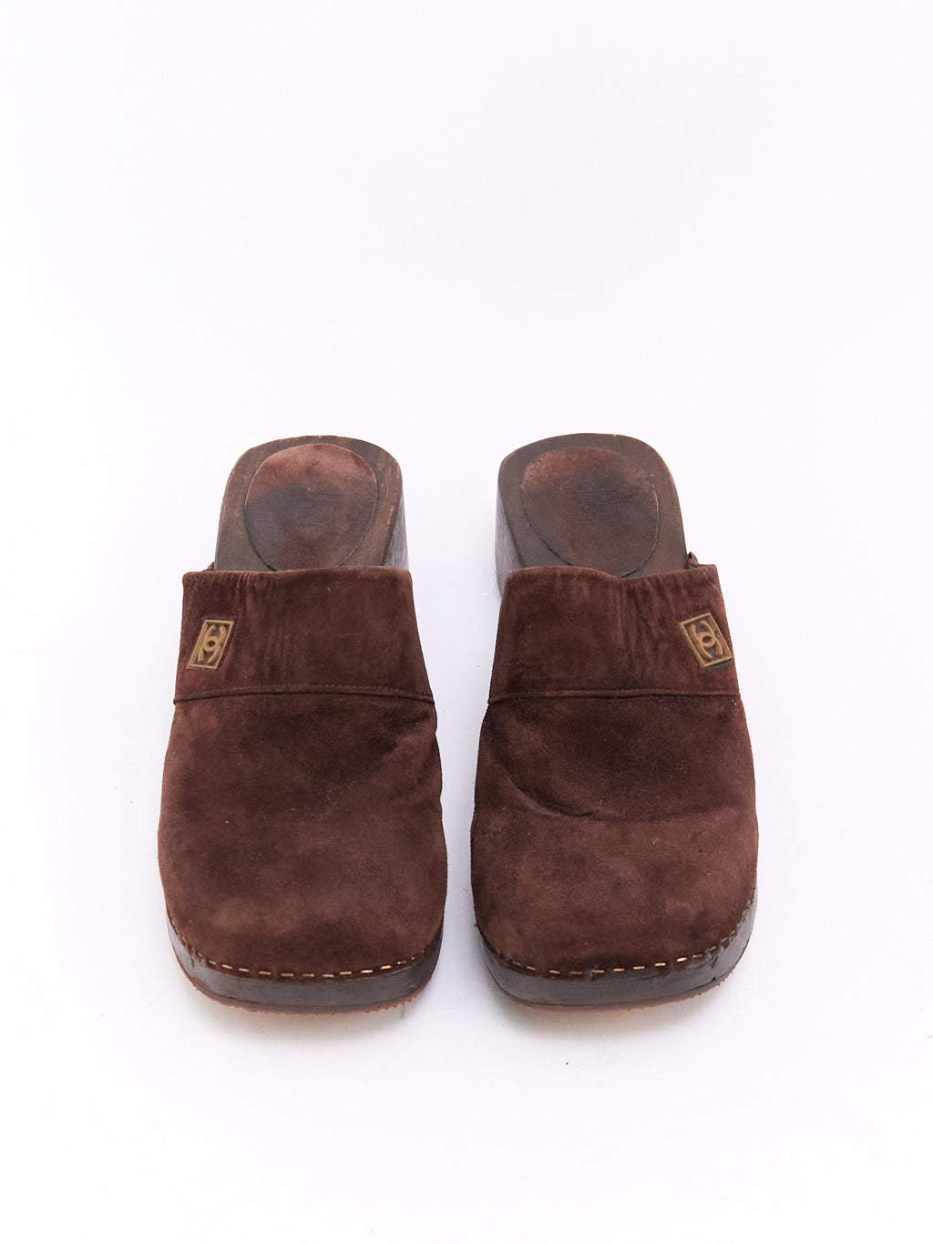 Chanel Brown Suede Clog 41