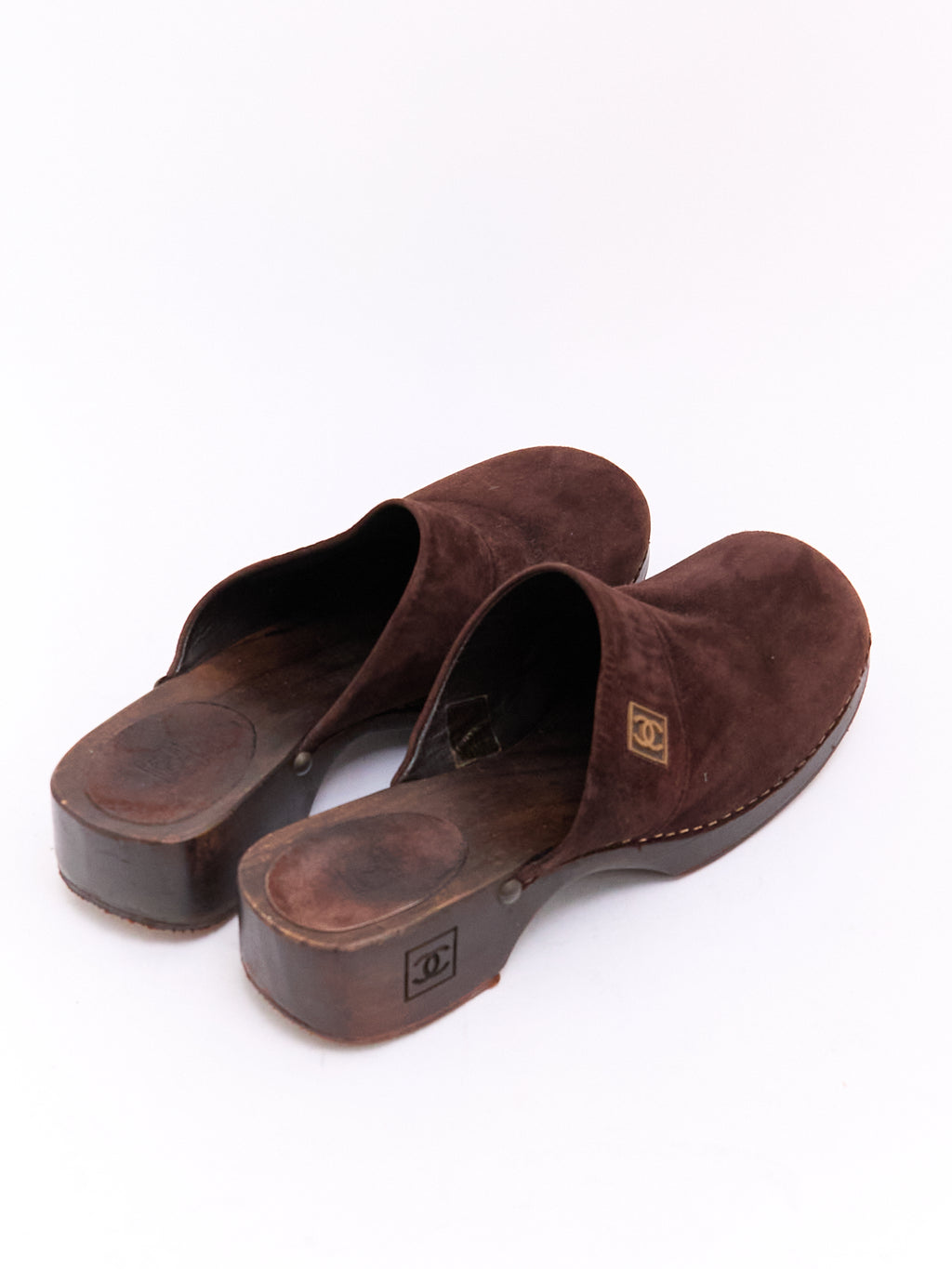 Chanel Brown Suede Clog 41