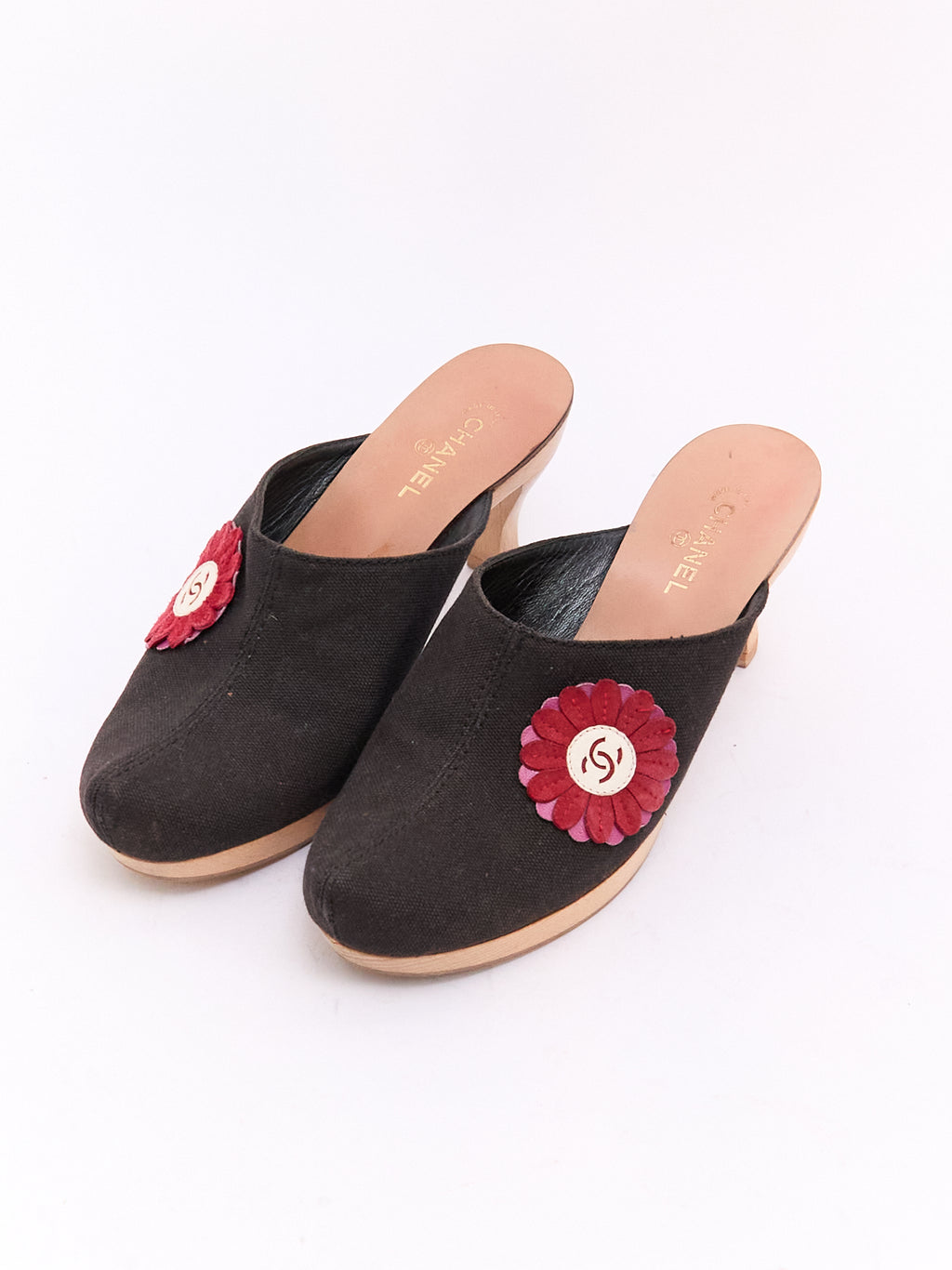 Chanel Canvas Flower Clog 36.5