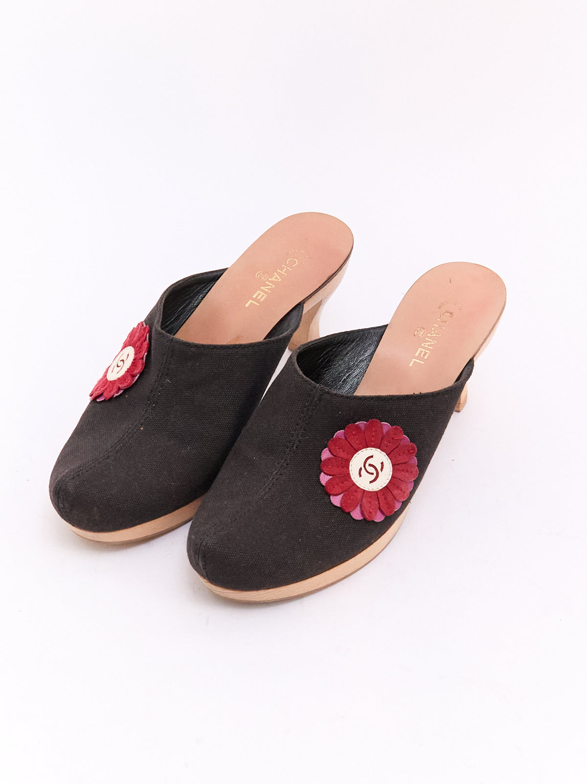 Chanel Canvas Flower Clog 36.5