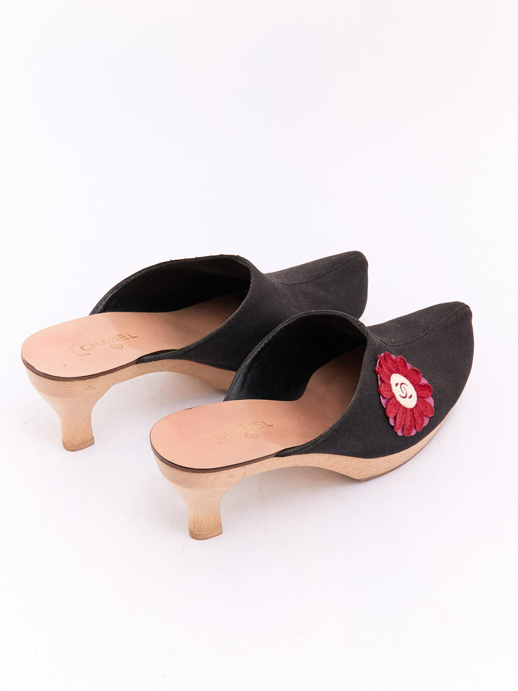 Chanel Canvas Flower Clog 36.5