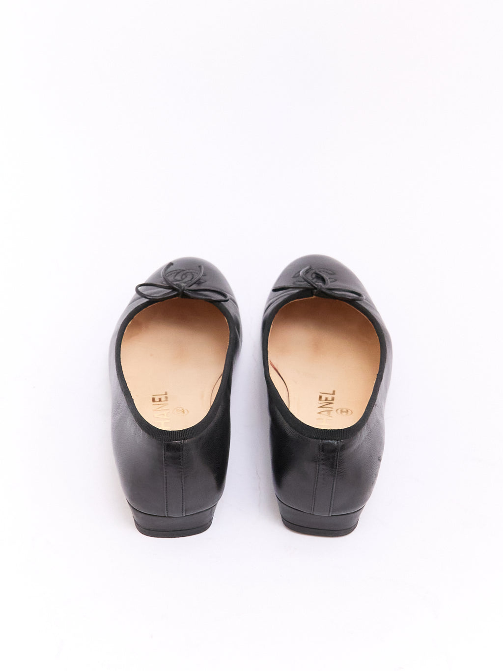 Chanel Black Lambskin CC Ballet Flat 35.5