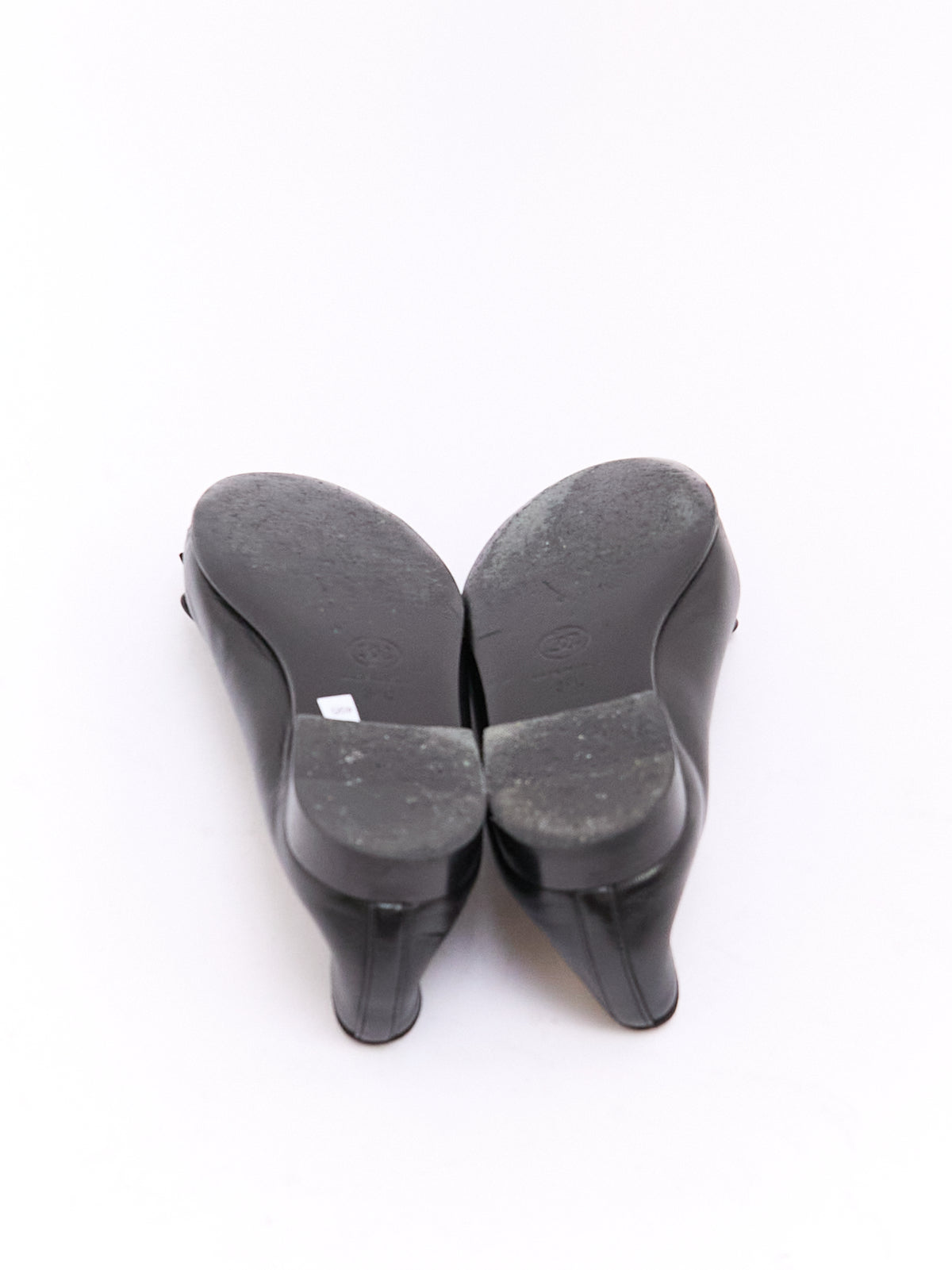 Chanel Black Lambskin CC Cap Toe Ballet Flat 34