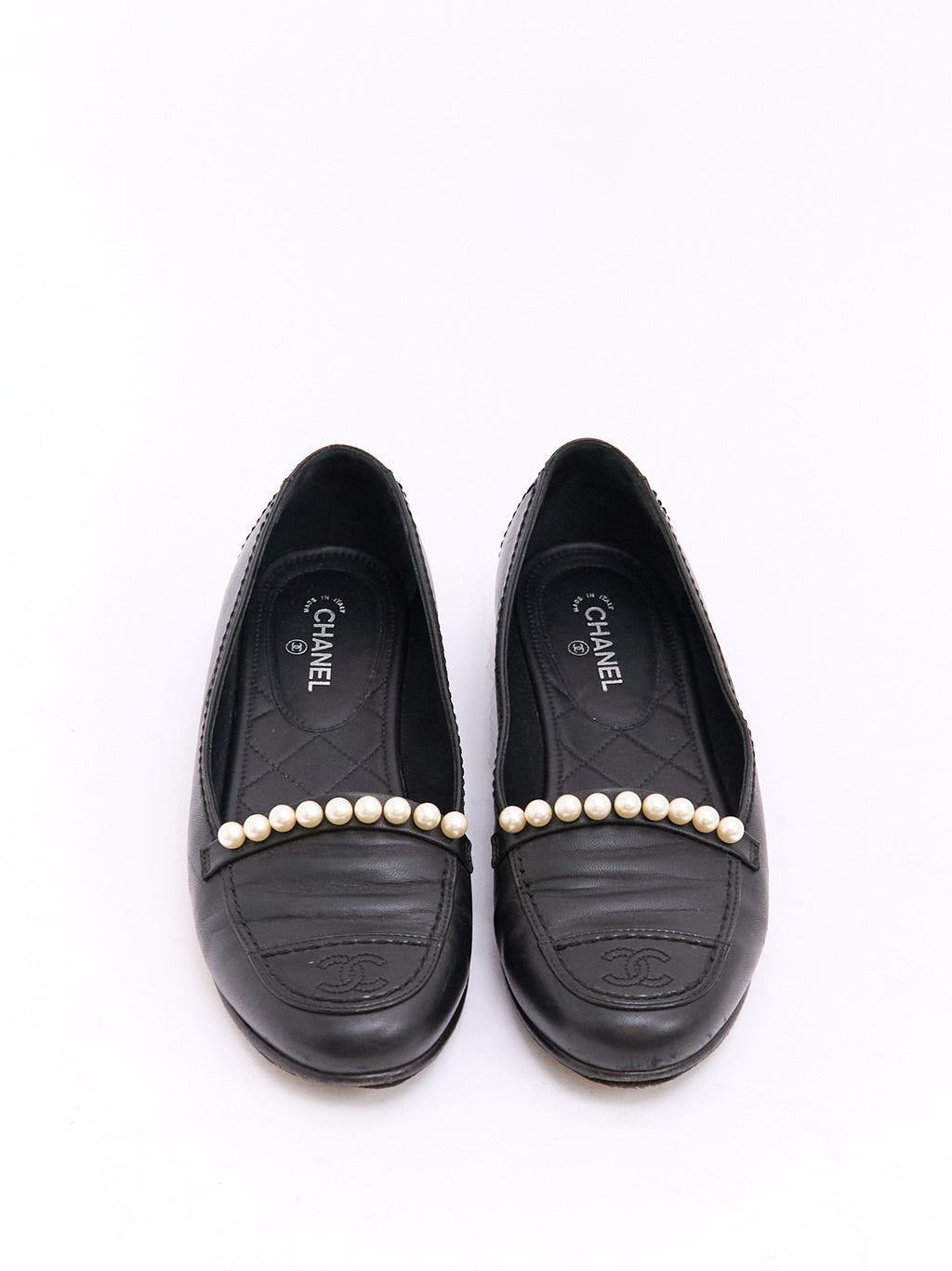Chanel Black Pearl CC Loafer 36