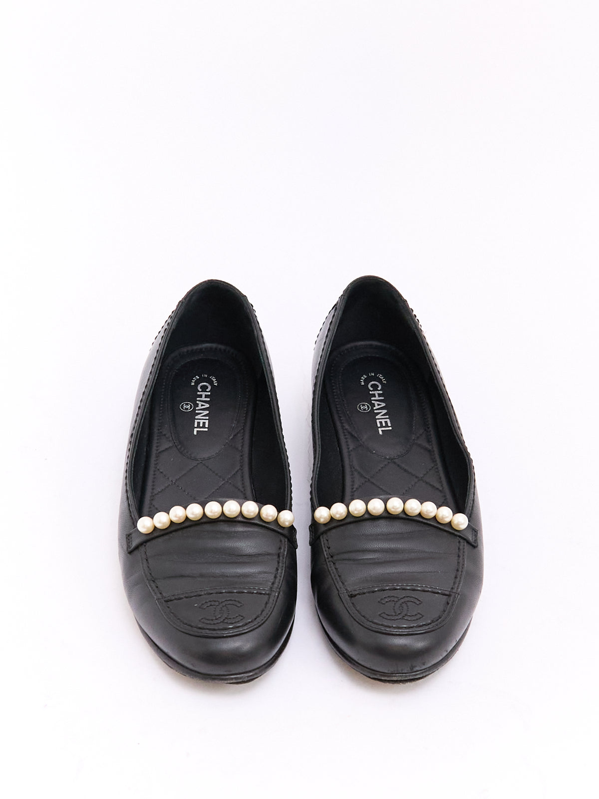 Chanel Black Pearl CC Loafer 36