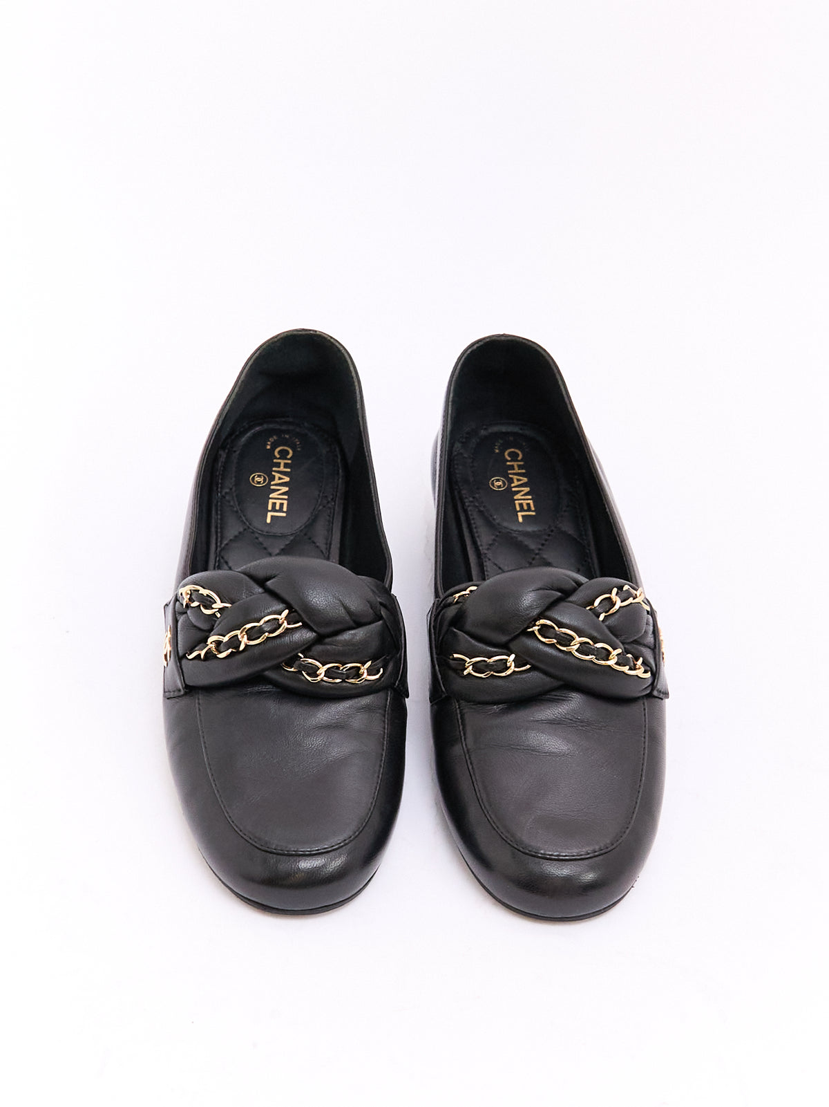 Chanel Black Chain CC Loafer 36