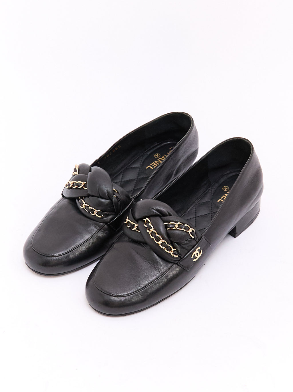 Chanel Black Chain CC Loafer 36