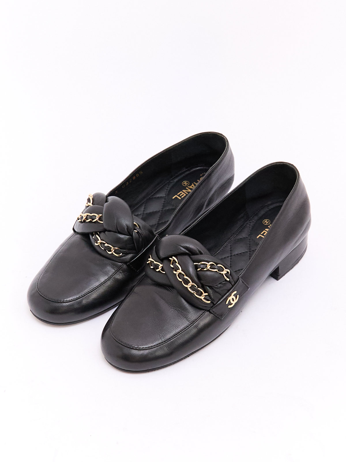 Chanel Black Chain CC Loafer 36