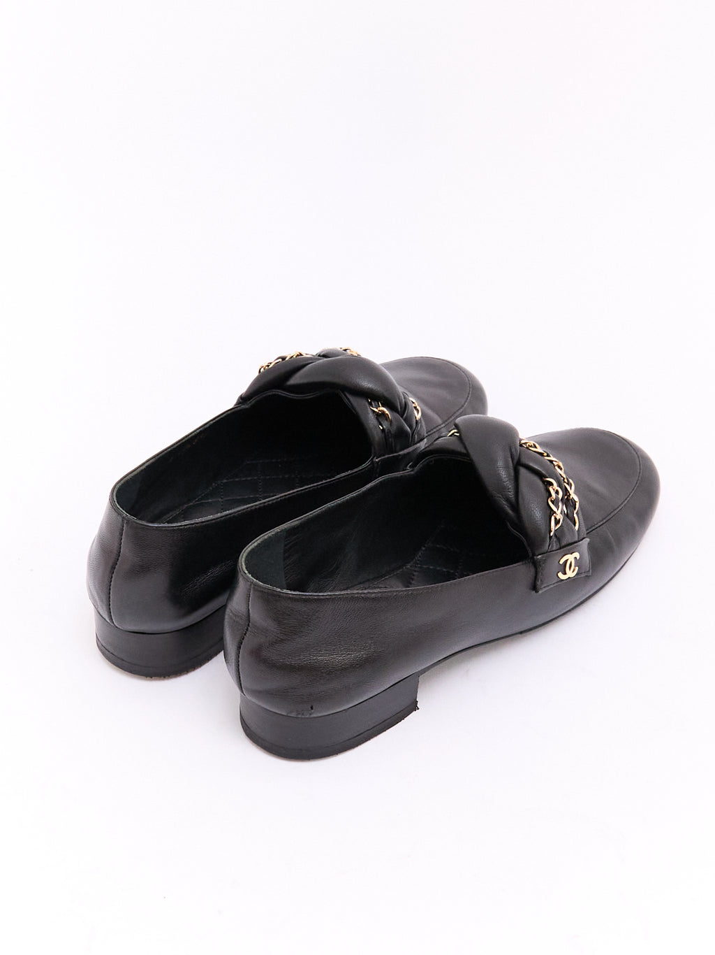 Chanel Black Chain CC Loafer 36