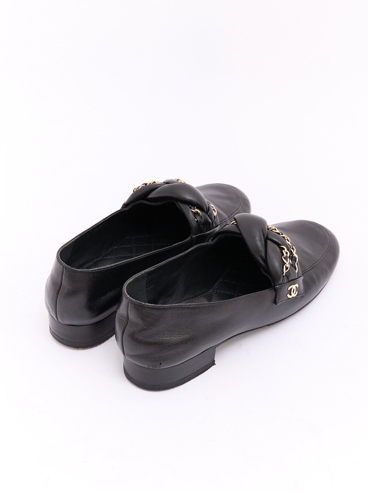 Chanel Black Chain CC Loafer 36