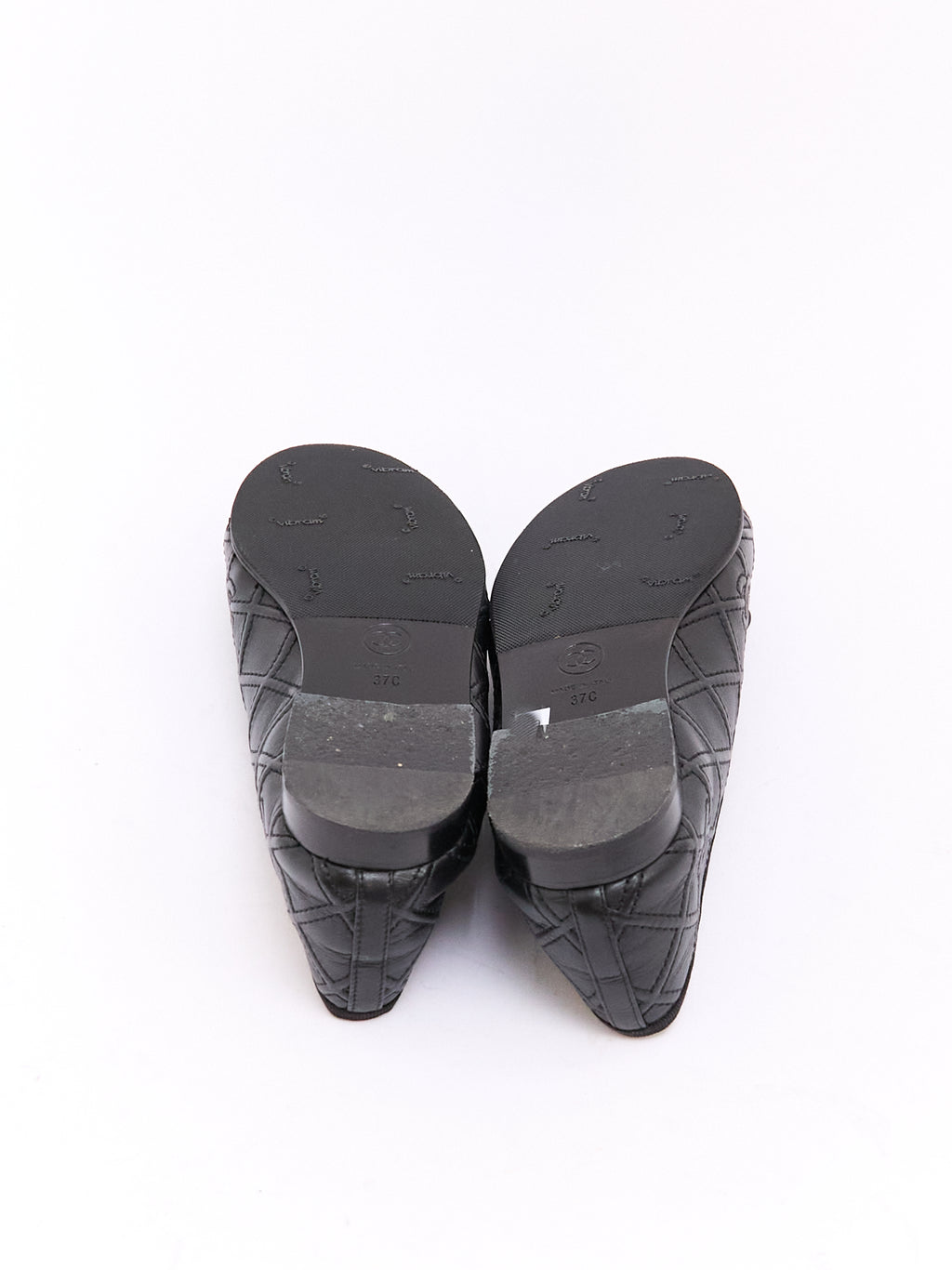 Chanel Black Patent CC Cap Toe Ballet Flat 37