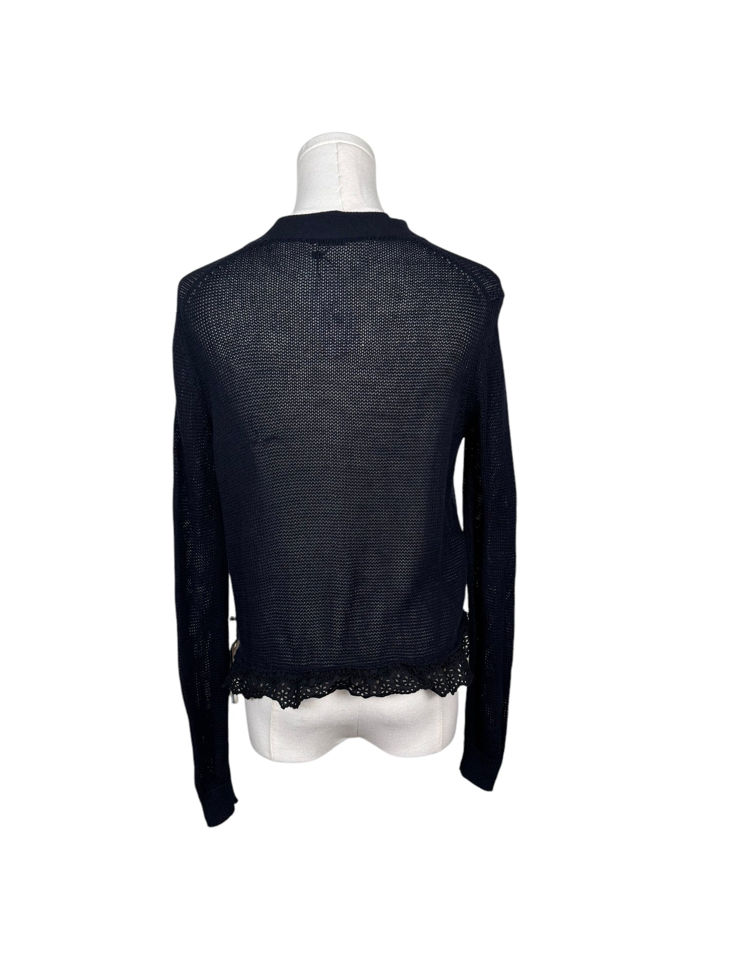 Miu Miu Navy Cropped Knit Cardigan