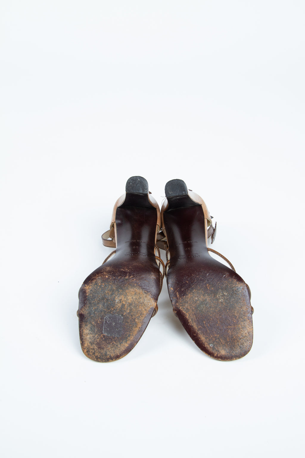 Vintage Prada SS 1997 Size 39 Floral Vine Applique Sandal | Y2K Designer Heels Shoes