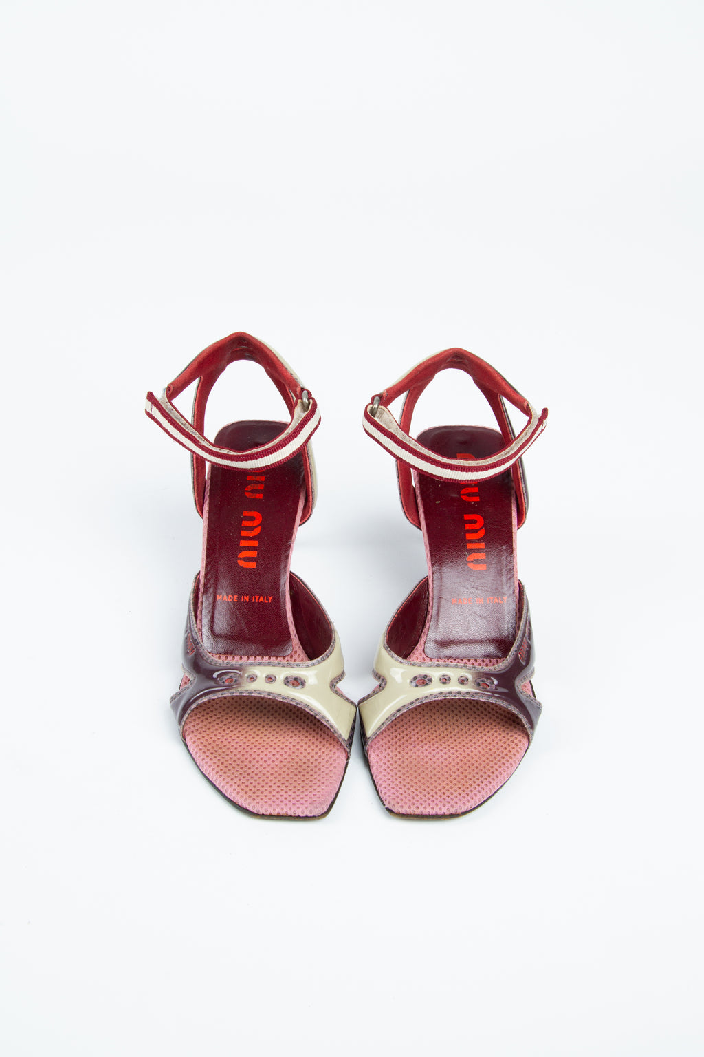 Vintage Miu Miu 2000s Size 39 Strappy Mesh Sandals | Y2K Designer Heels Shoes