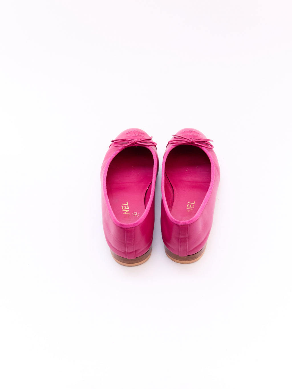 Chanel Pink Leather Flats Size 37.5