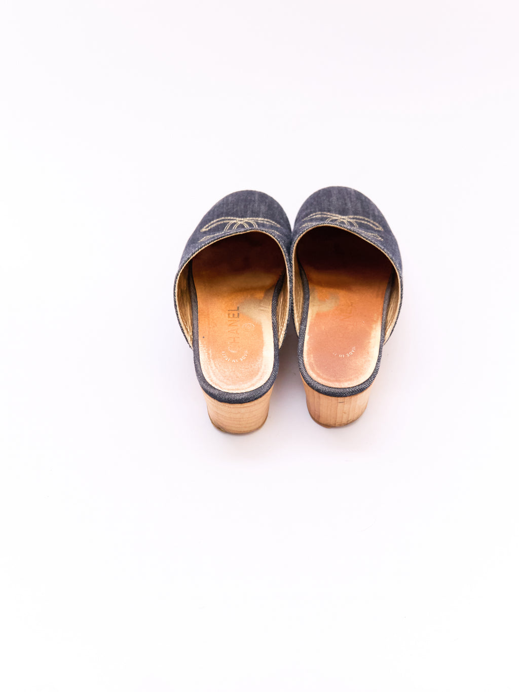 Chanel Blue Denim CC Clog Size 38