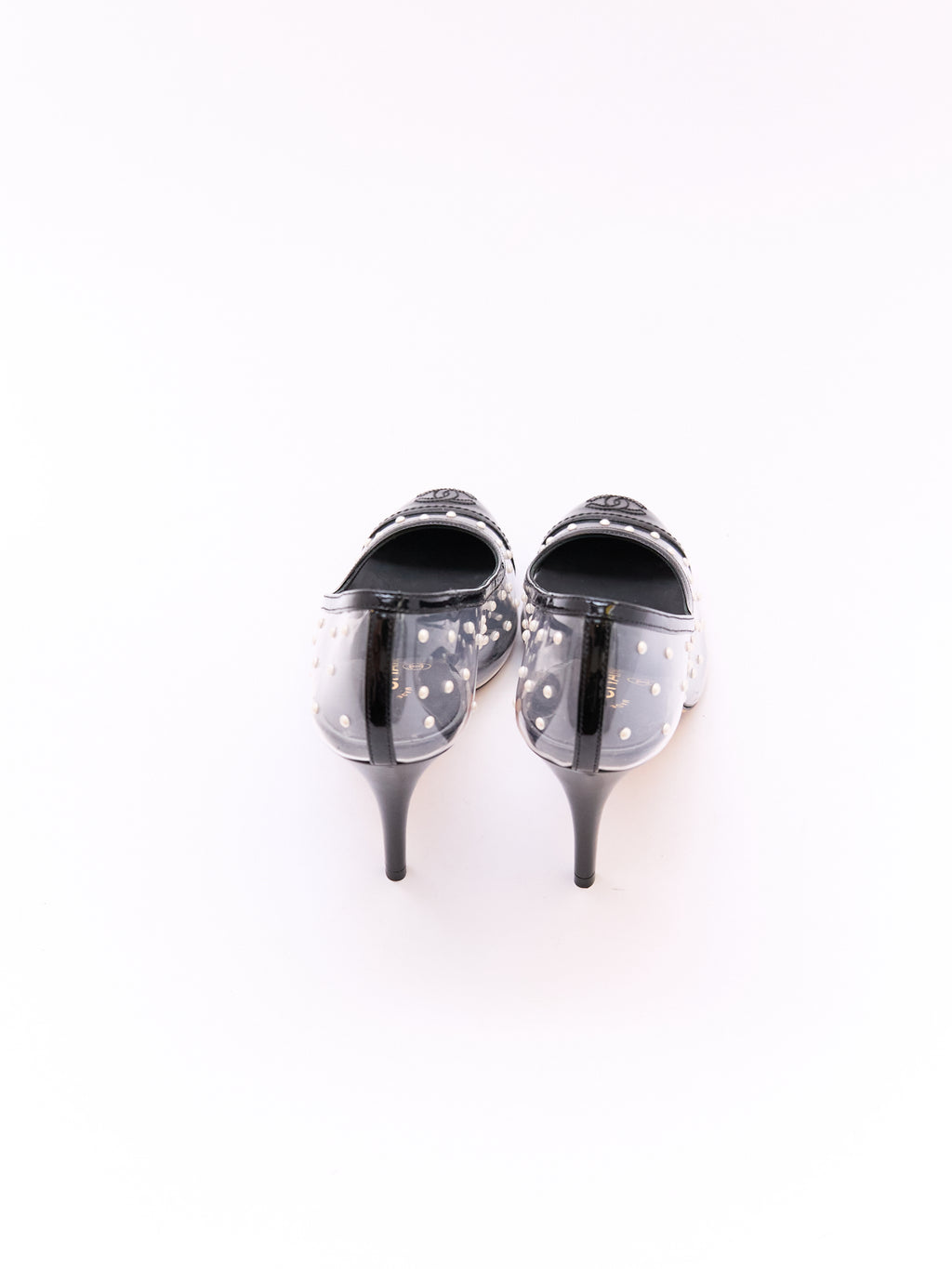 Chanel PVC Pearl Studded Pump Size 38