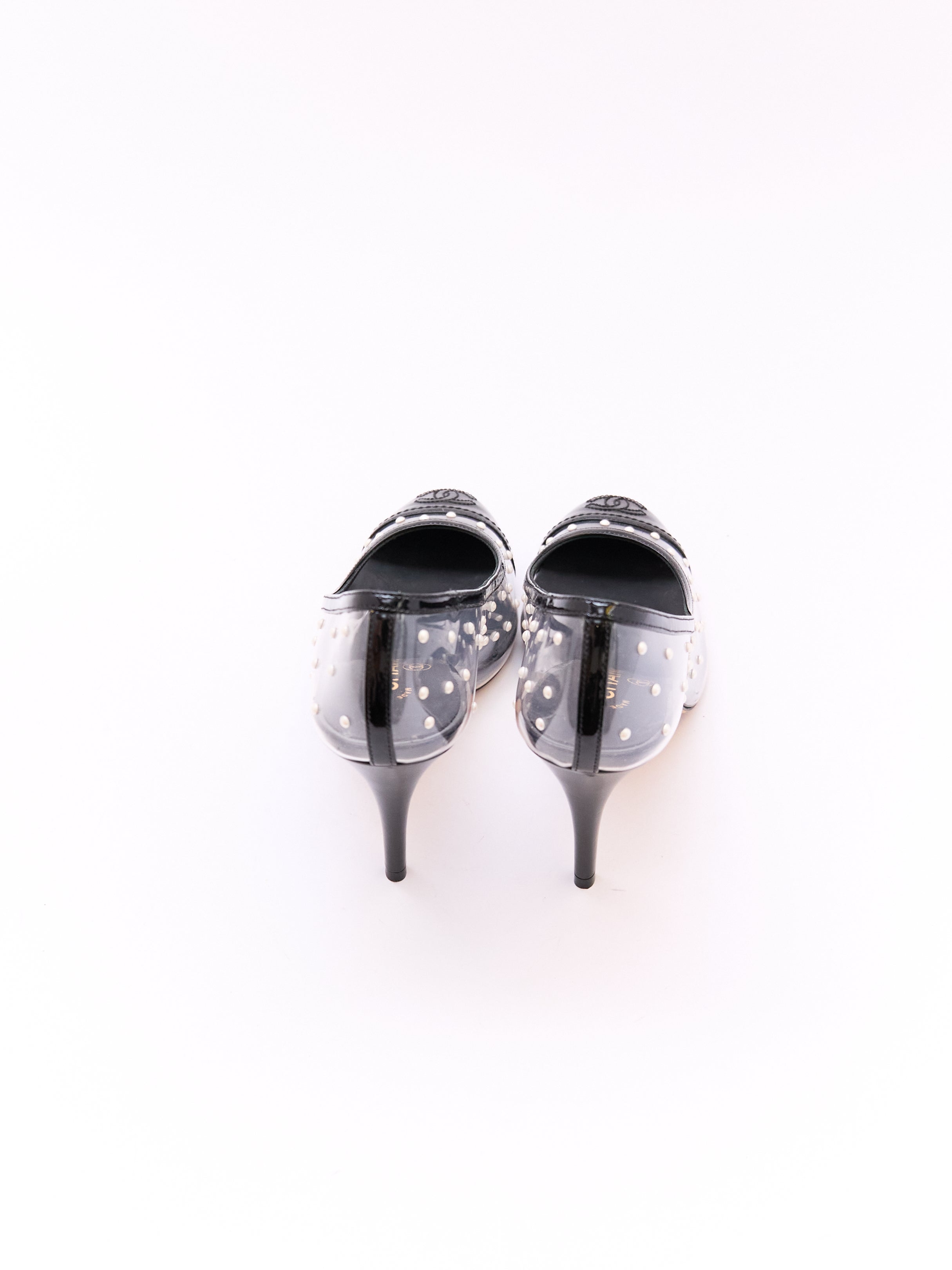 Chanel PVC Pearl Studded Pump Size 38